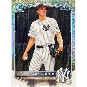 CAM SCHLITTLER ROOKIE MOJO REFRACTOR "1ST BOWMAN" 2025 BOWMAN CHROME, YANKEES